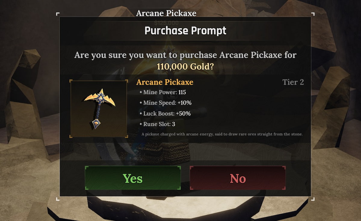 The Forge Arcane Pickaxe Stats