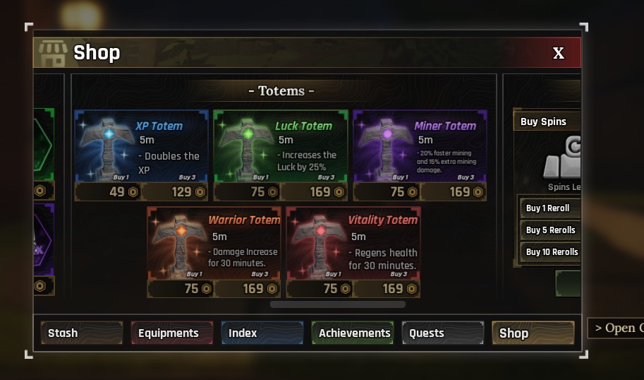 the forge shop totems