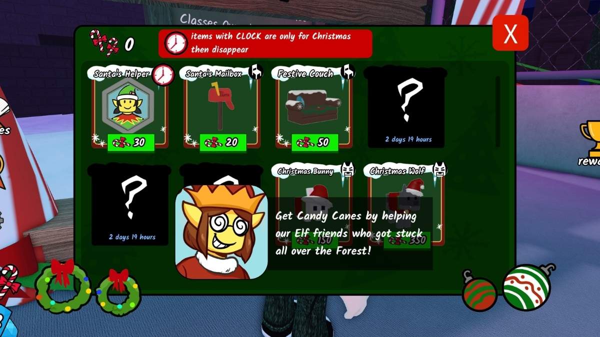 Elf Shop in 99 Nights in the Forest