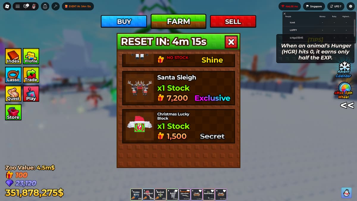 Event Shop in Raise Animals