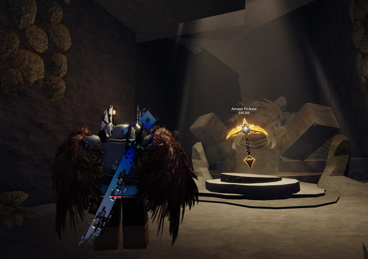 How to Explore Arcane Pickaxe's Cave - Holy Pickaxe Moment Badge