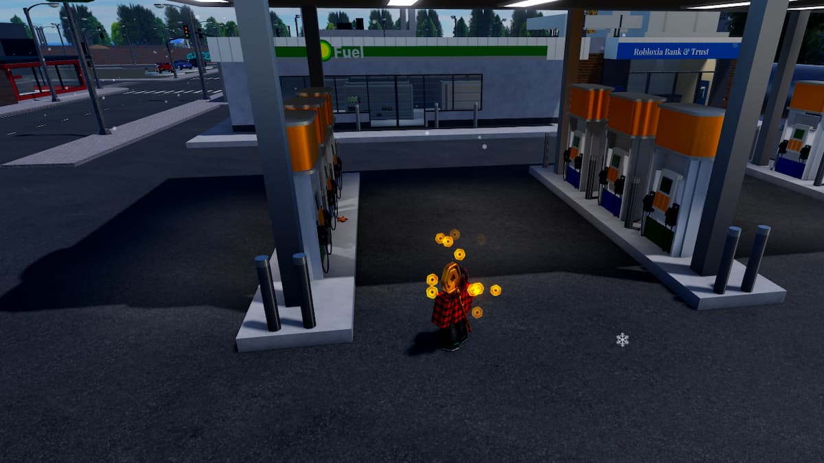 A petrol pump in Roblox