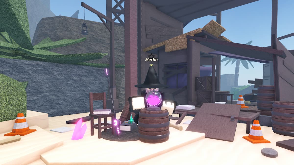 The Merlin NPC with a Rod