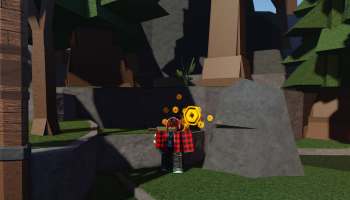 A player holding an Axe in Roblox