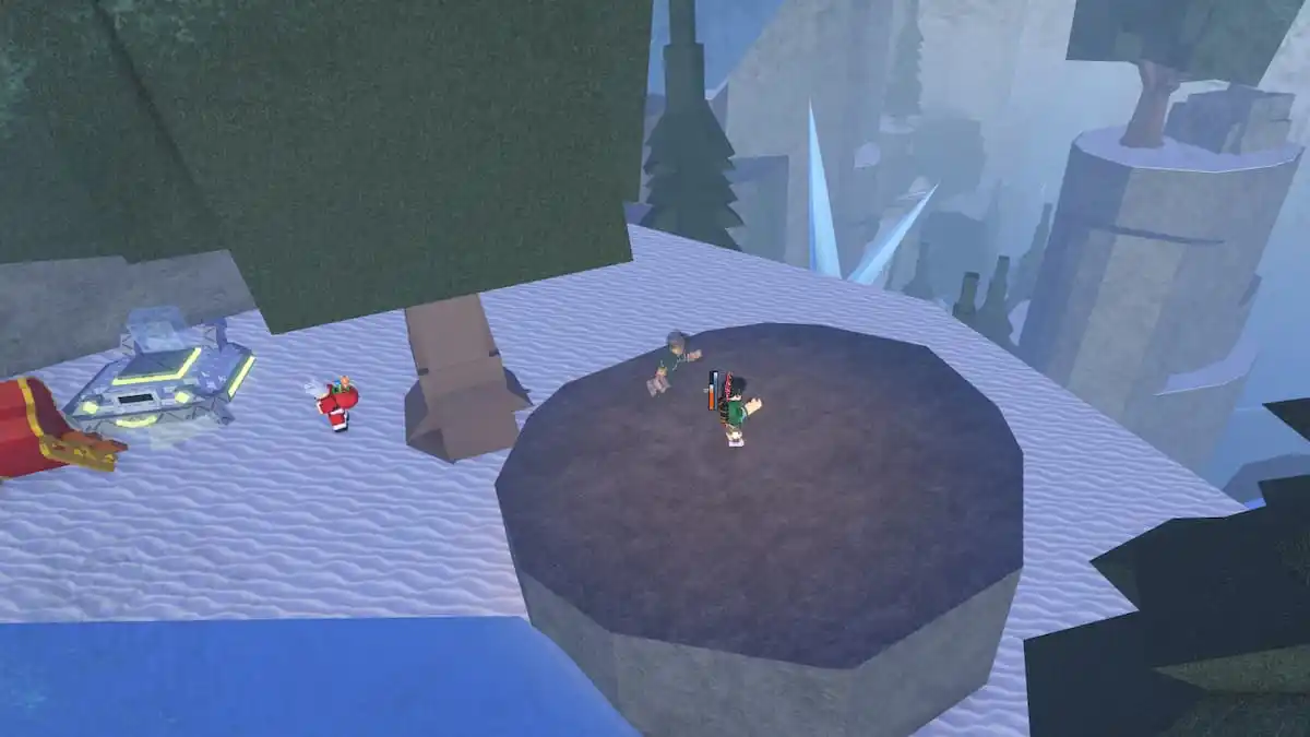 A players standing on a platform