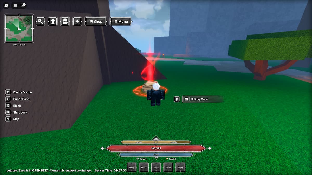 Holiday Crate location in Jujutsu Zero