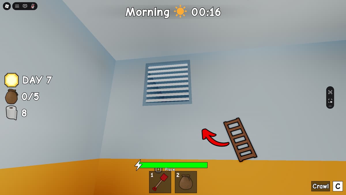 Janitor Room Vent Dig to Escape