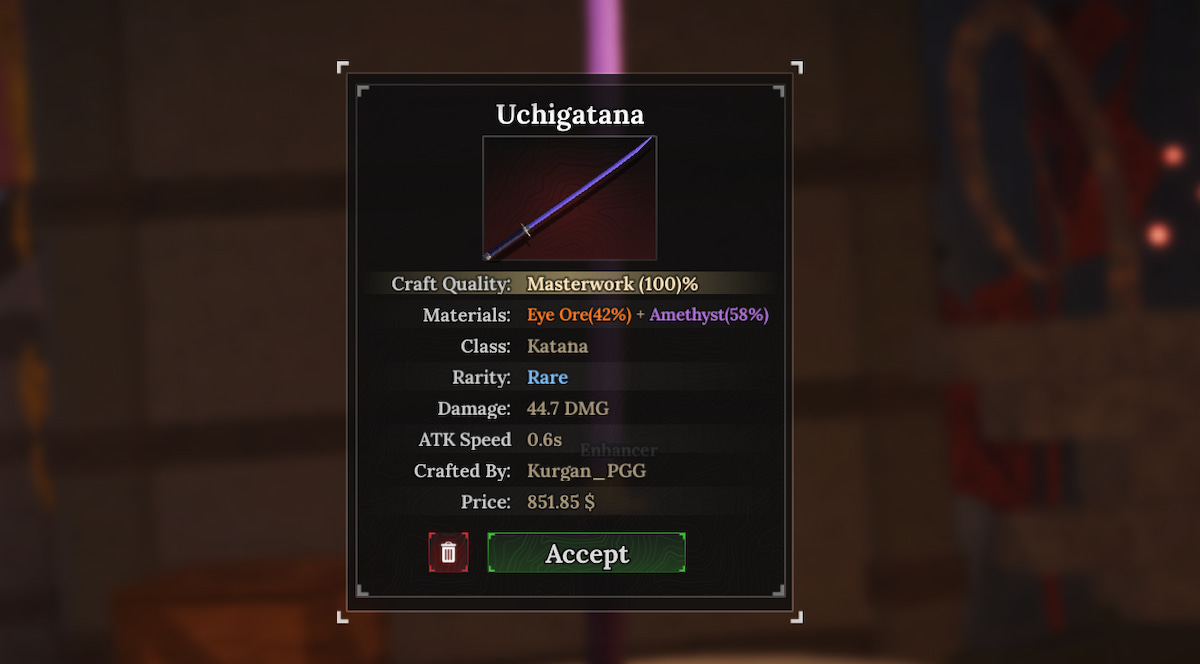 The Forge Katana Recipes