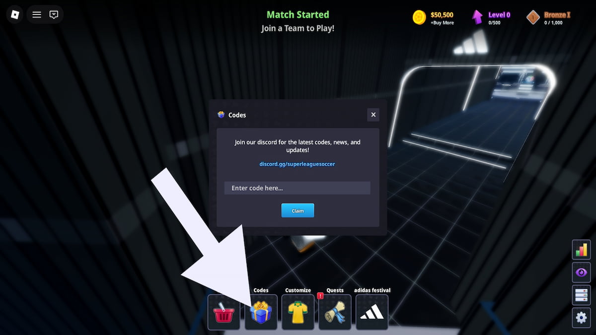 How to redeem codes in FIFA Super Soccer.