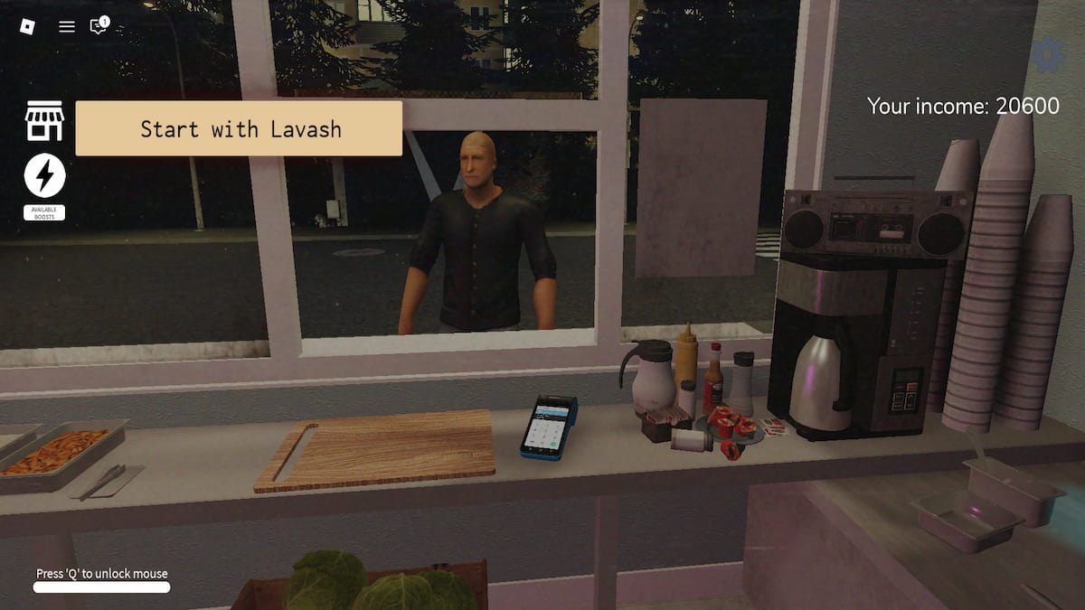 In-game screenshot of Scary Shawarma Kiosk: The Anomaly