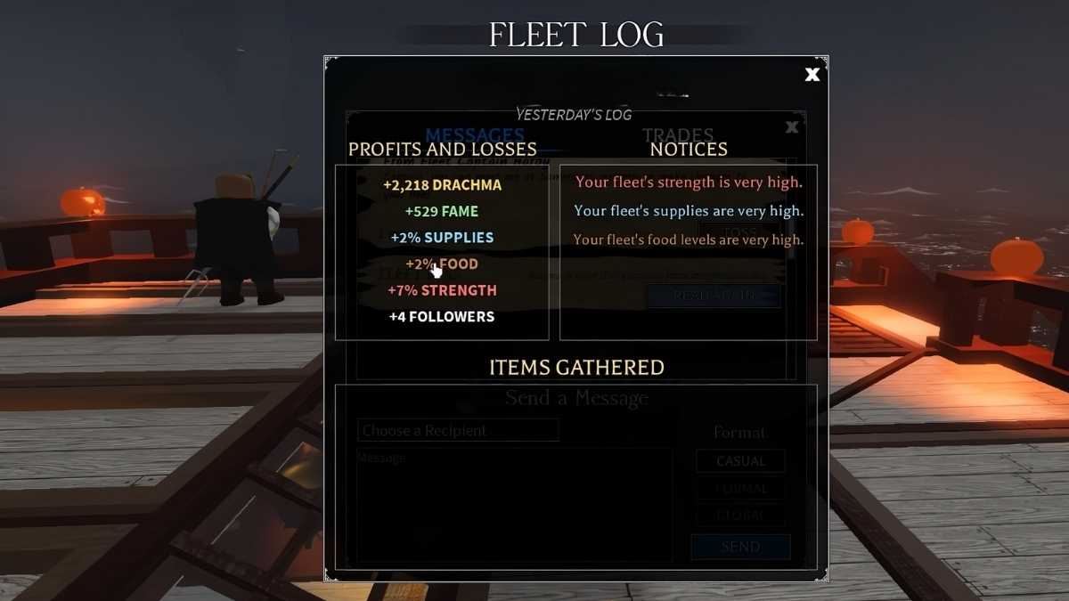 Fleet Log Rewards in Arcane Odyssey