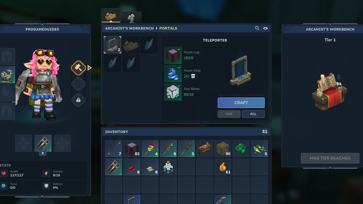 Arcanist's Workbench Recipes List