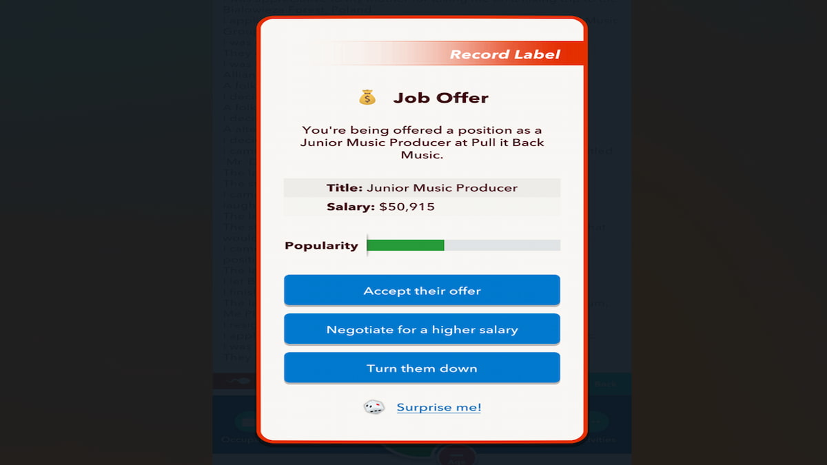 The Music Producer Job Offer in BitLife