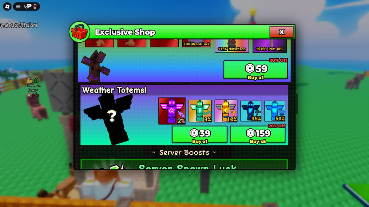 Catch and Tame Weather Totems