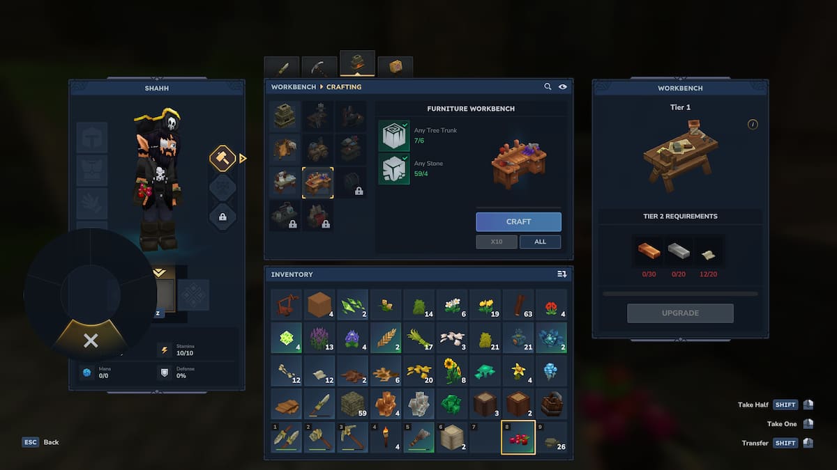 Craft workbench in Hytale