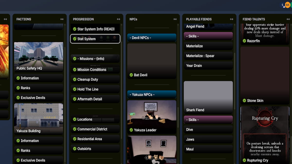 The Devil Hunter Trello Board
