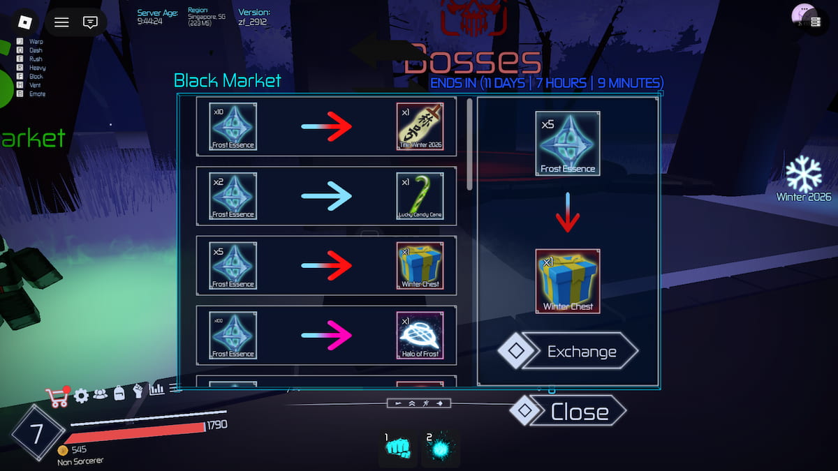 Frost Essence in Jujutsu Infinite