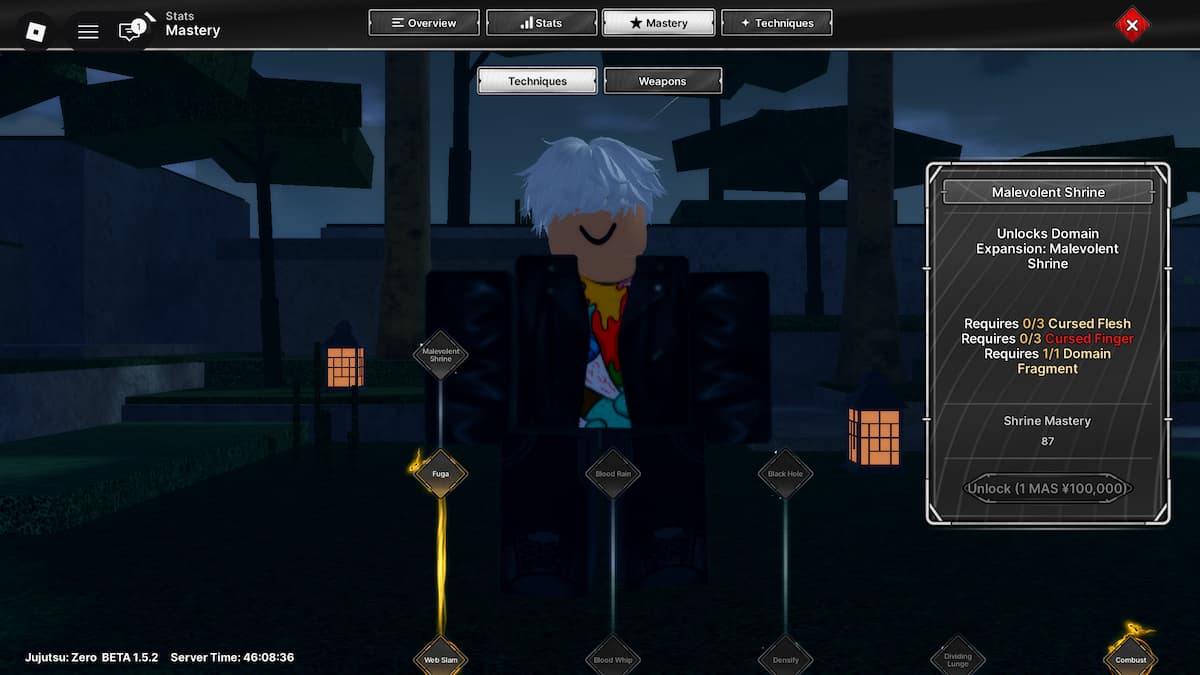 Get Cursed Flesh and Cursed Finger in Jujutsu Zero