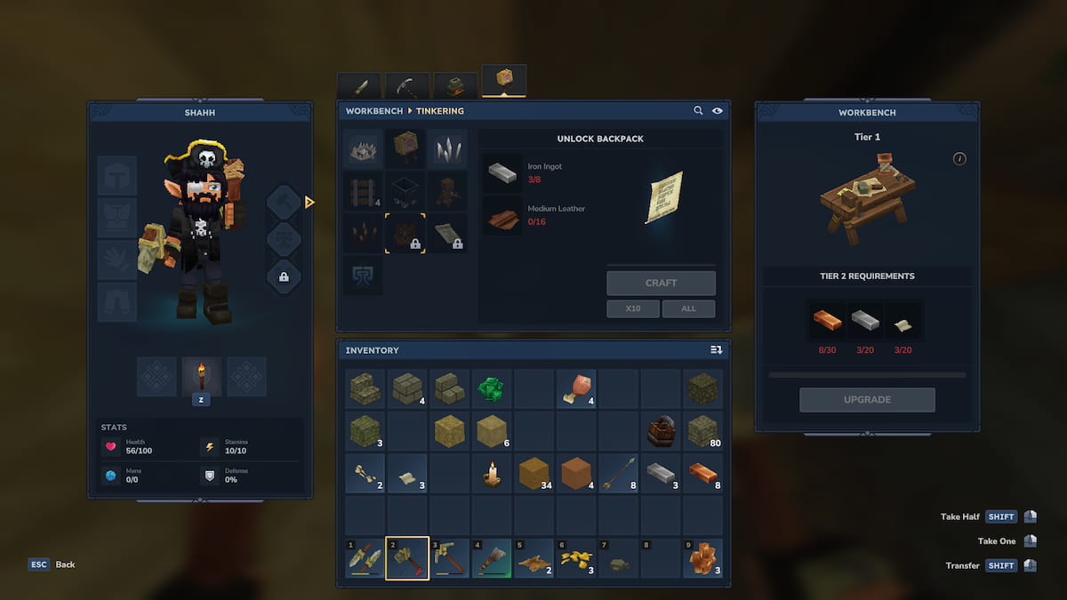 Get backpack in Hytale