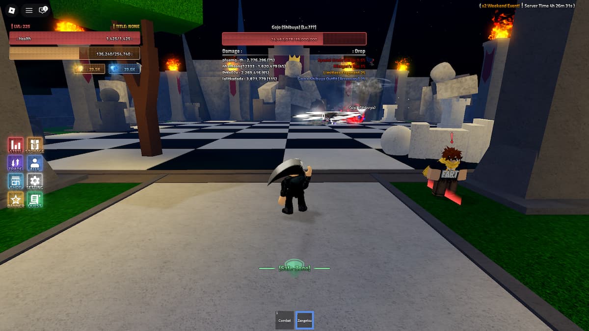 Gojo Shibuya Boss Spawn in Rogue Piece