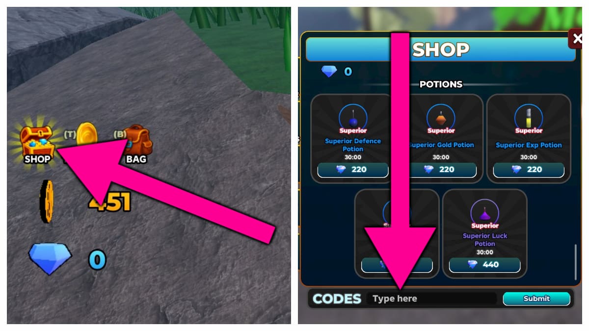 How to redeem Slay a Slime codes.