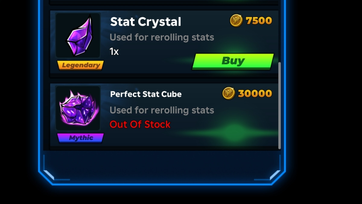 Solo Hunters Stat Crystal and Perfect Stat Cube