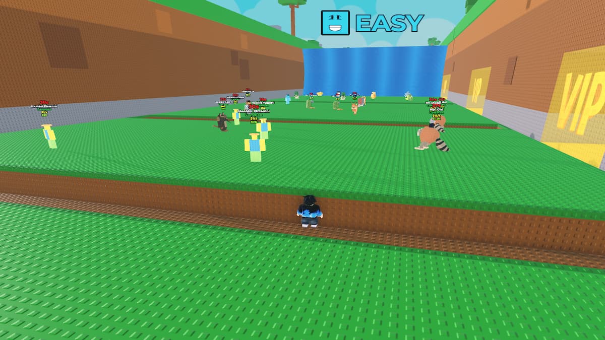 A player hiding in hole