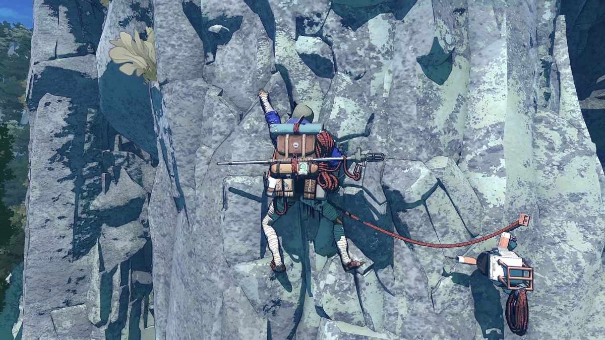 Player climing in Cairn