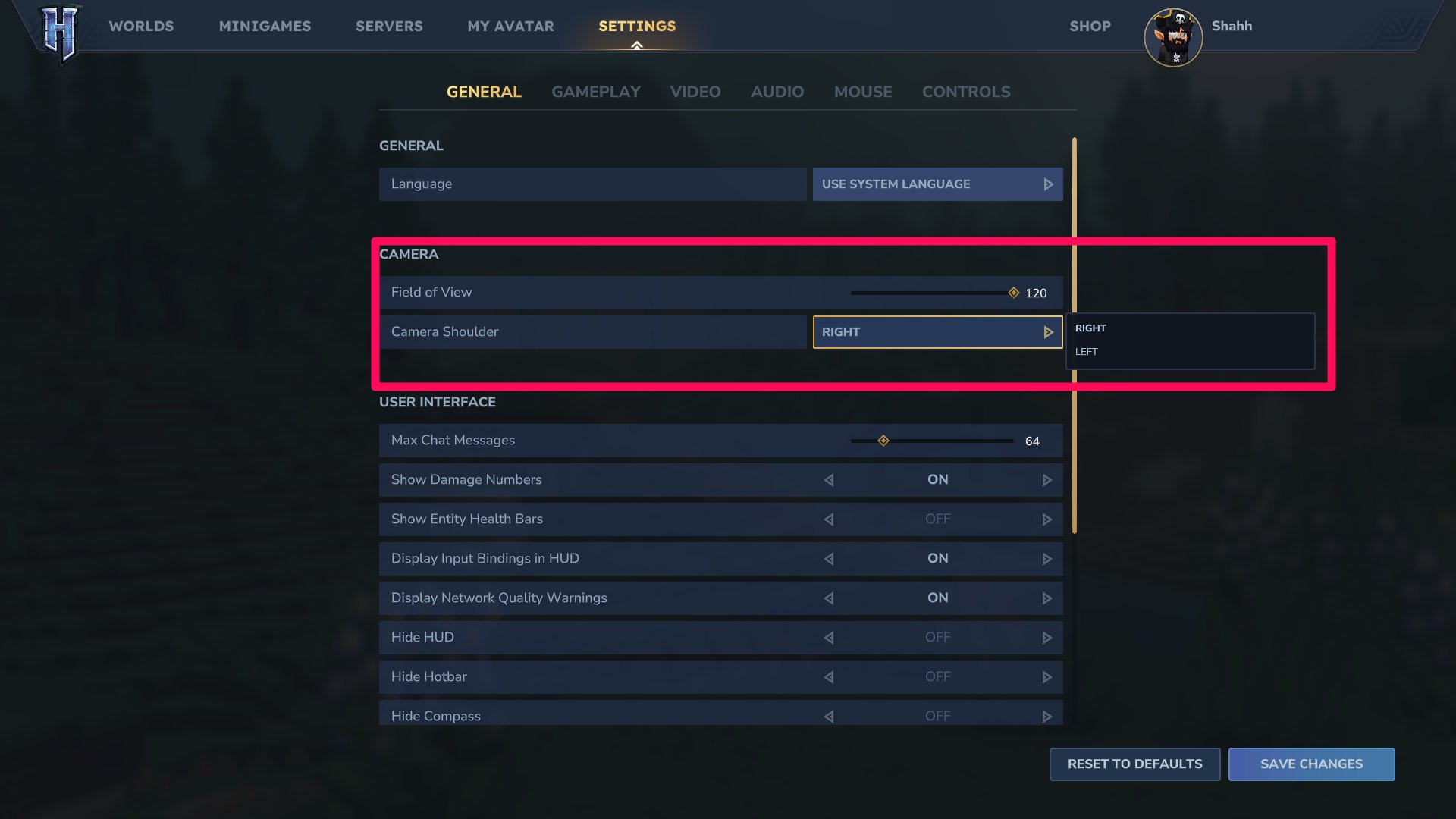 Change camera distance in Hytale