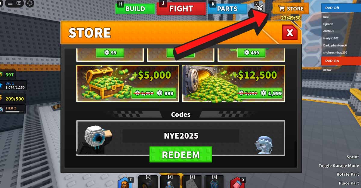 How To Redeem Build a Bot and Fight Codes