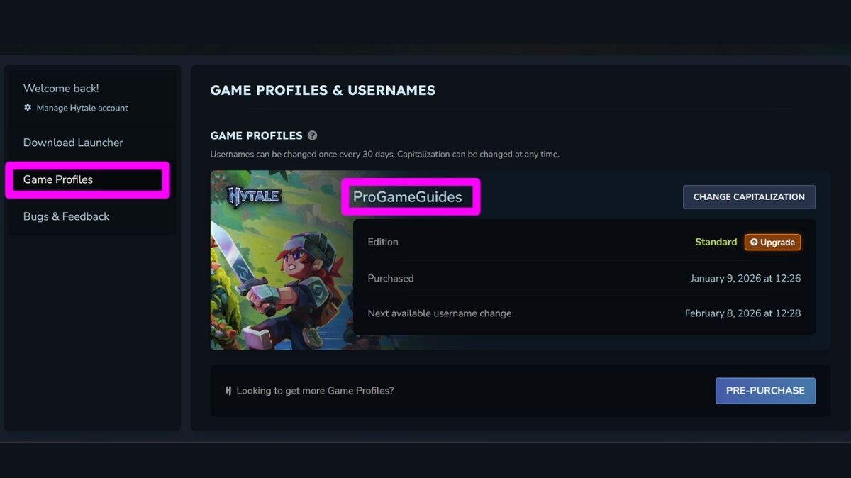 Hytale username creation