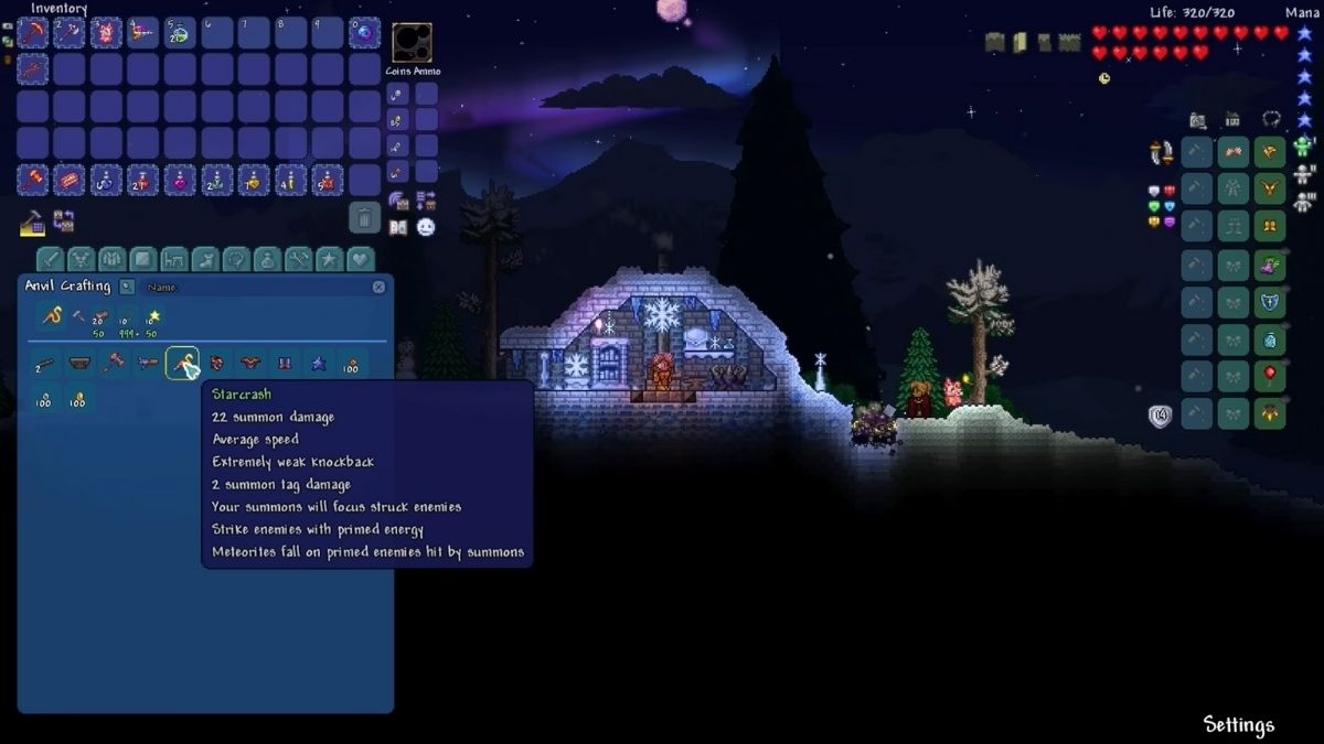 Starcrach weapon in Terraria 1.4.5 update