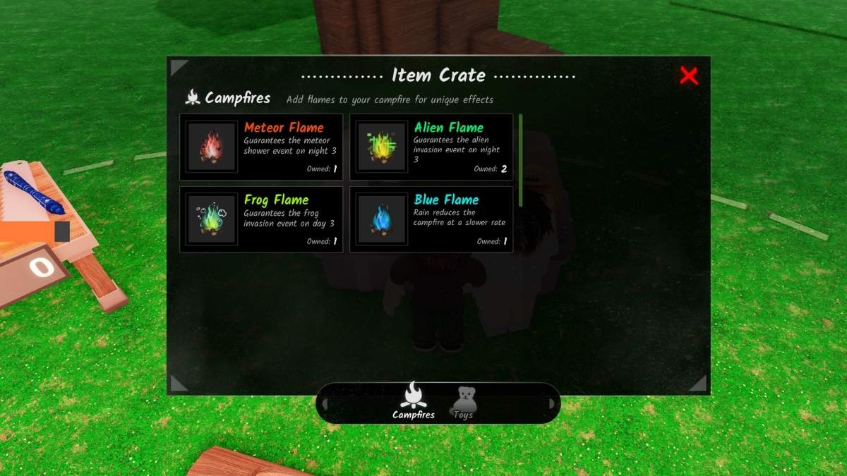 All Fire types in 99 Nights in the Forest