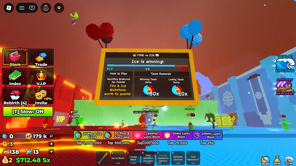 Fire and Ice Event in Escape Tsunami for Brainrots