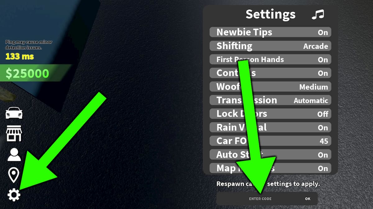 How to redeem Corsa Legends codes.