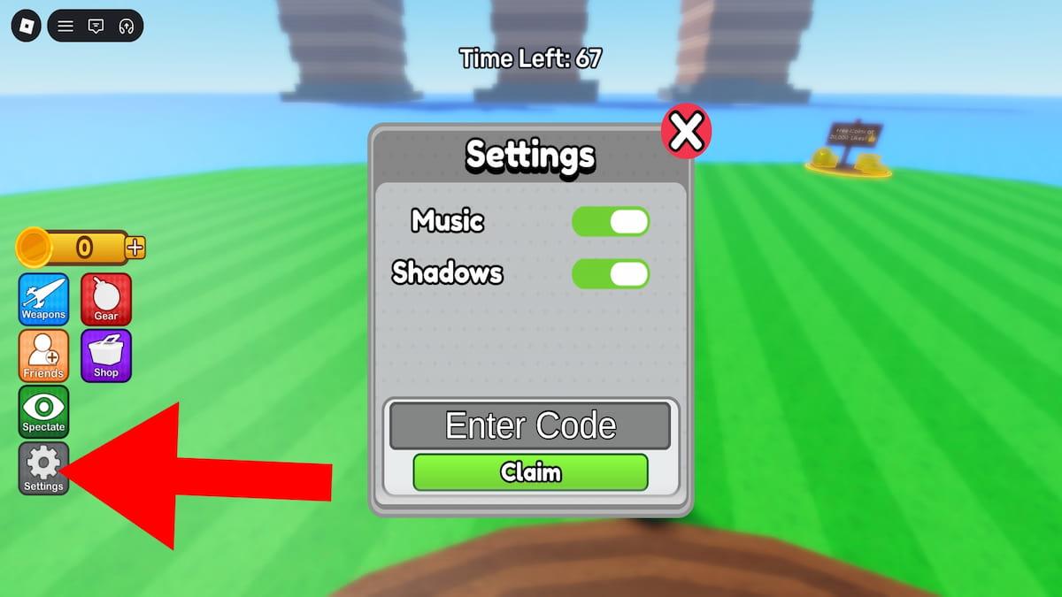 How to redeem codes in Battle Minigames.