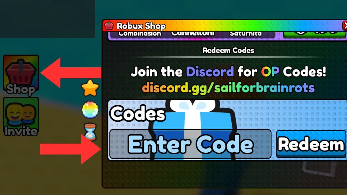 How to redeem Sail for Brainrots codes.