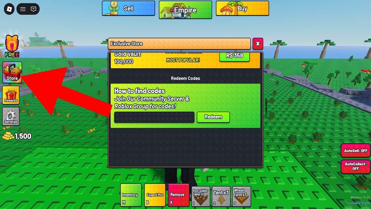 How to redeem Tiny Empires codes.