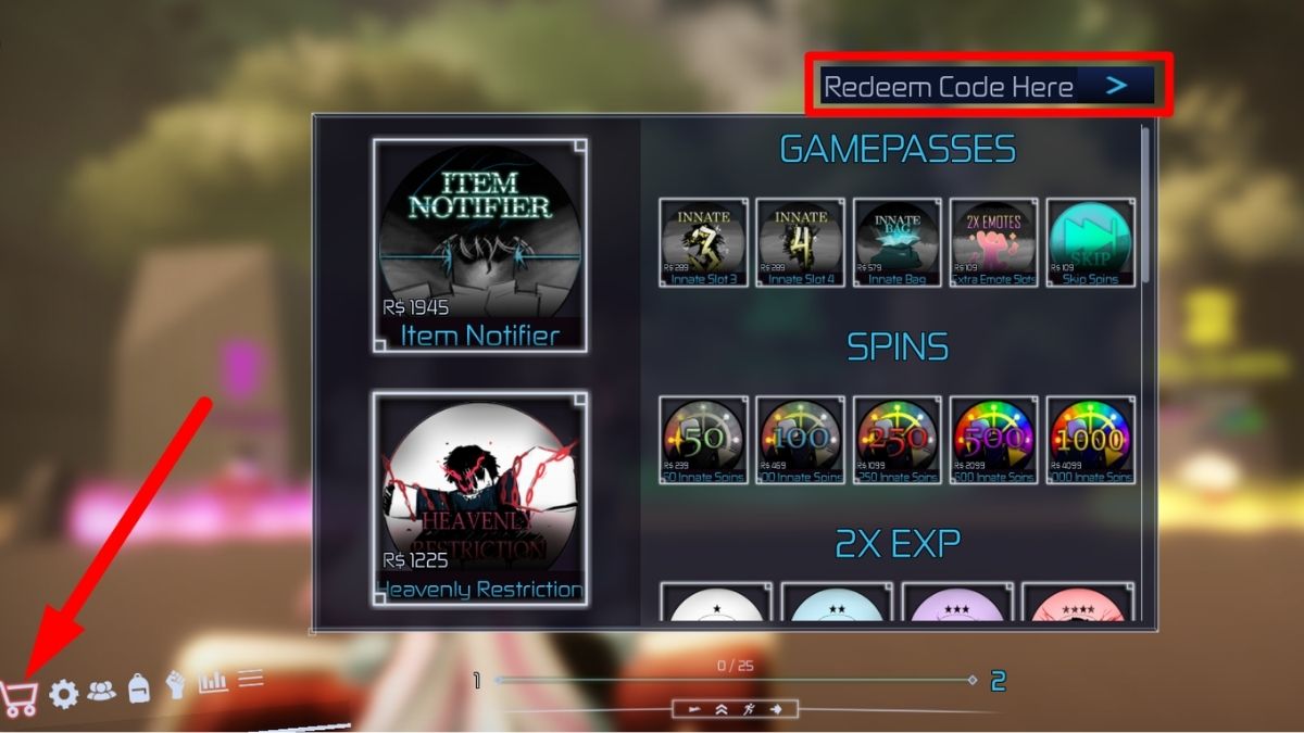 How to redeem codes from the game in Jujutsu Infinite