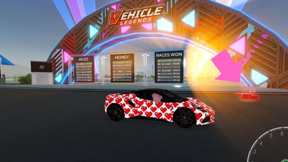 Race zone in Vehicle Legends