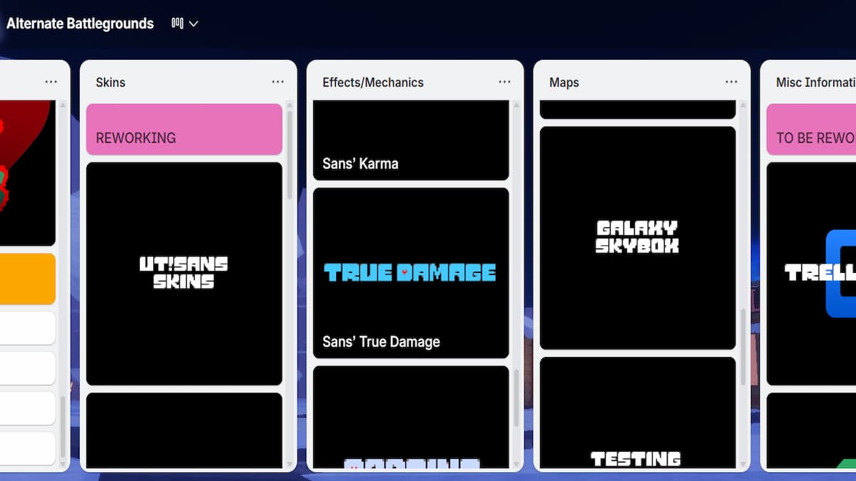 The Alternate Battlegrounds Trello Board