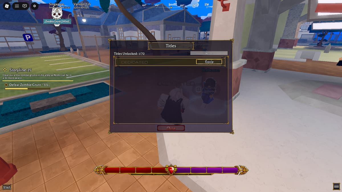 Equip Titles in Bizarre Lineage