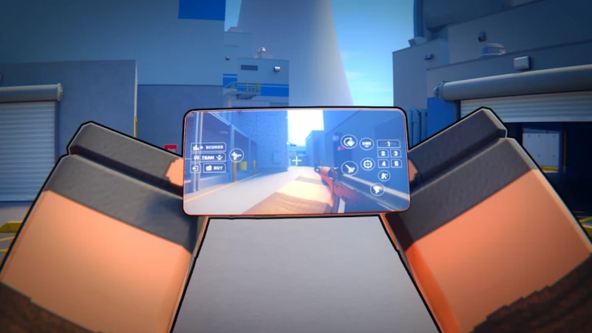 A player holding a mobile