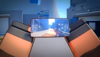 A player holding a mobile