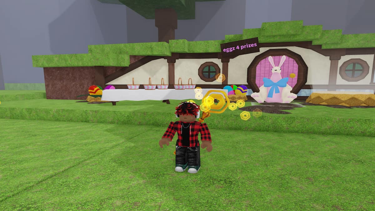 A player in front of the Easter Event