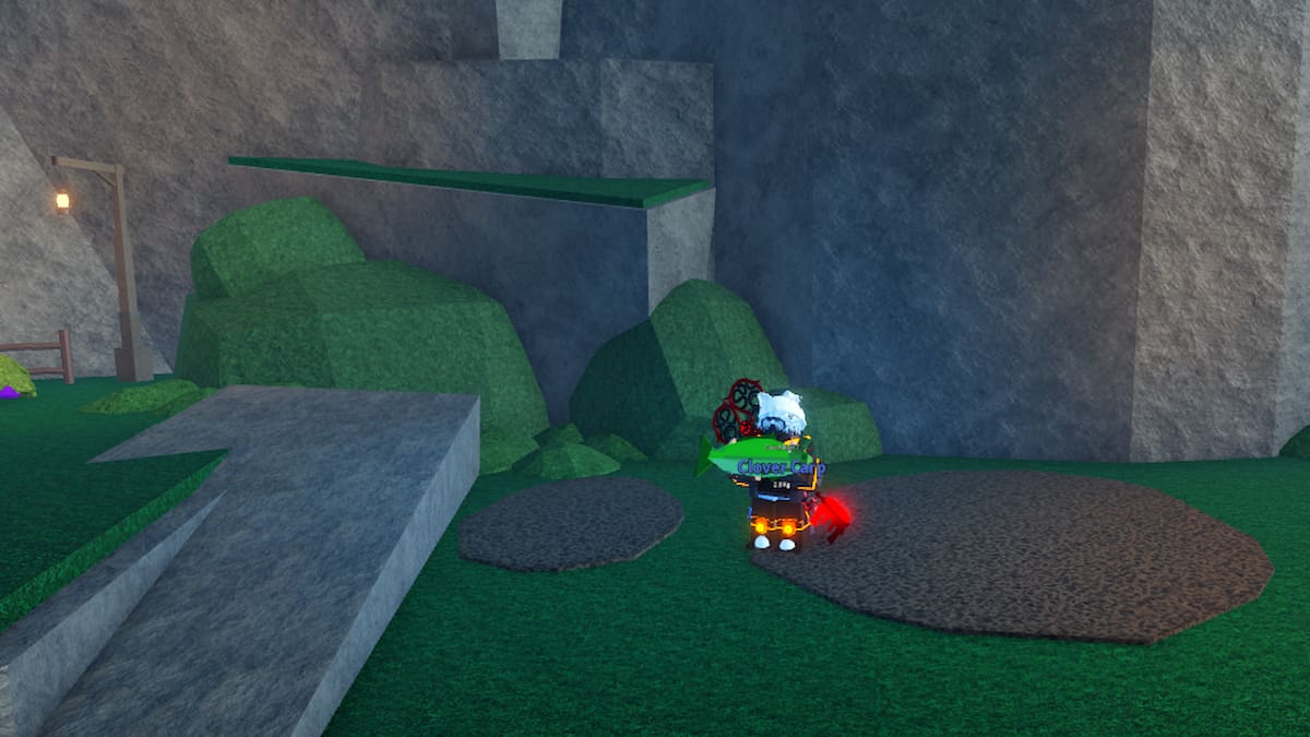 A player holding a fish from the Shamrock Seas Bestiary