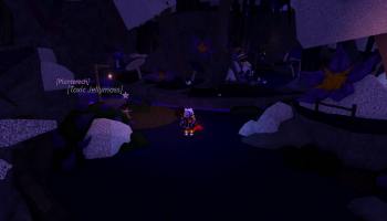 A player standing with a fish at Toxic Grove