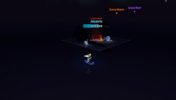 A player near the Dreadfin Pool