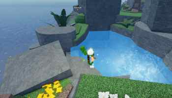 A player holding a rod in Fisch