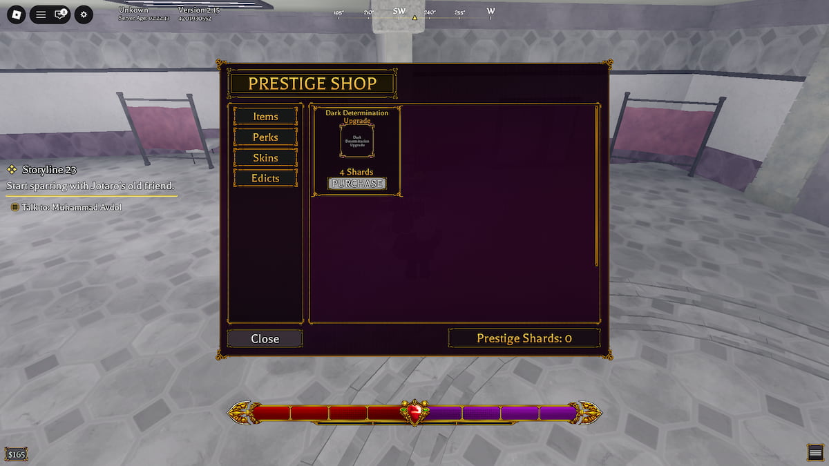 Prestige Shop in Bizarre Lineage